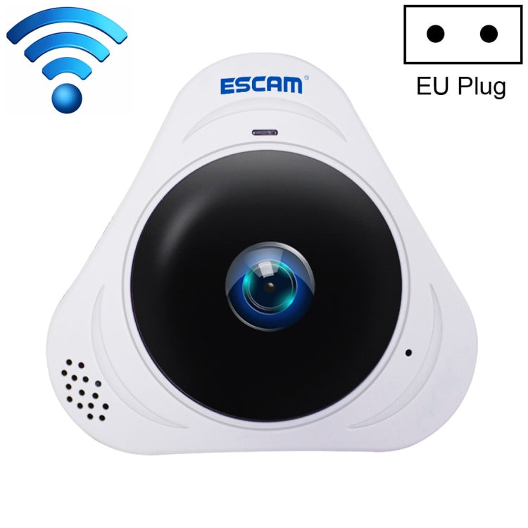 ESCAM Q8 960P 360 Degrees Fisheye Lens 1.3MP WiFi IP Camera, Support Motion Detection / Night Vision, IR Distance: 5-10m, AU Plug