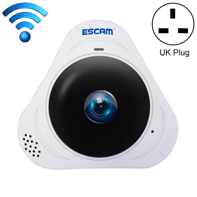 ESCAM Q8 960P 360 Degrees Fisheye Lens 1.3MP WiFi IP Camera, Support Motion Detection / Night Vision, IR Distance: 5-10m, AU Plug Reluova