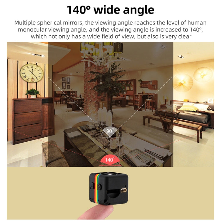 SQ11 Mini DV HD 1080P 6 LEDs Sport Recorder Camera with Holder, Support Monitor Detection & IR Night Vision & TF Card