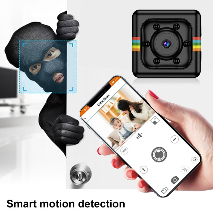 SQ11 Mini DV HD 1080P 6 LEDs Sport Recorder Camera with Holder, Support Monitor Detection & IR Night Vision & TF Card Reluova