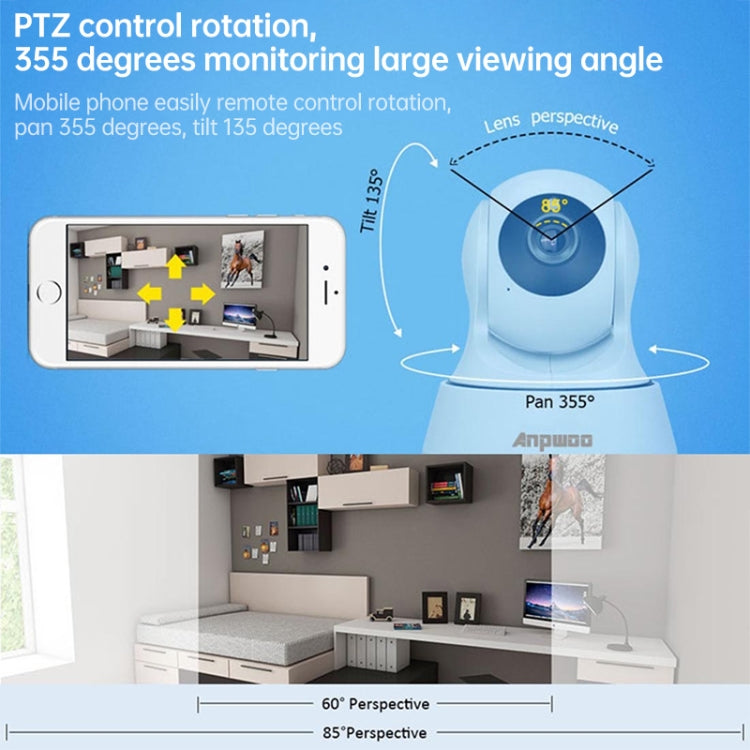 Anpwoo-YT002W 100W 3.6mm Lens Wide Angle 720P Smart WIFI Monitor Camera , Support Night Vision & TF Card Expansion Storage Reluova