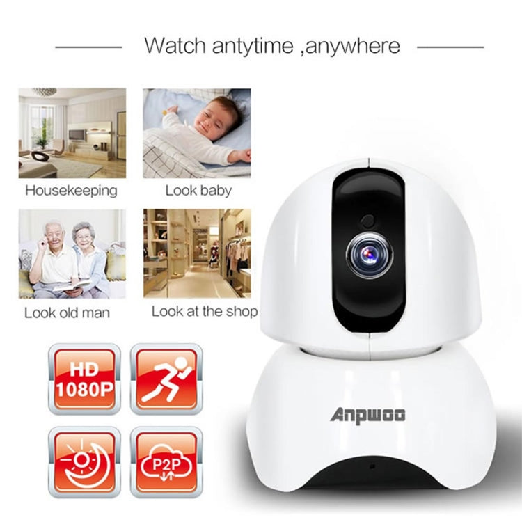 Anpwoo-YT003 2.0 Mega 3.6mm Lens Wide Angle 1080P Smart WIFI Monitor Camera , Support Night Vision & TF Card Expansion Storage, EU Plug Reluova