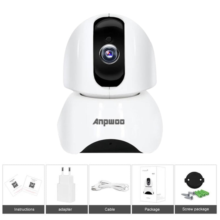 Anpwoo-YT003 2.0 Mega 3.6mm Lens Wide Angle 1080P Smart WIFI Monitor Camera , Support Night Vision & TF Card Expansion Storage, EU Plug