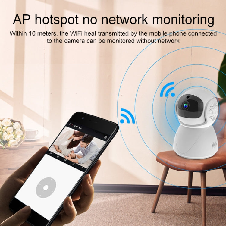 ZAS-5G01 1080P Home 5G WiFi Dual-band Panoramic Camera, Support IR Night Vision & TF Card Slot & AP Hot Spot & Designated Alarm Area, UK Plug