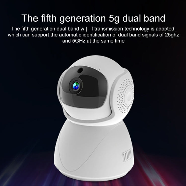 ZAS-5G01 1080P Home 5G WiFi Dual-band Panoramic Camera, Support IR Night Vision & TF Card Slot & AP Hot Spot & Designated Alarm Area, UK Plug