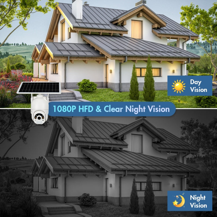 T22 1080P Full HD Solar Powered 4G Network EU Version Camera, Support PIR Alarm, Night Vision, Two Way Audio, TF Card