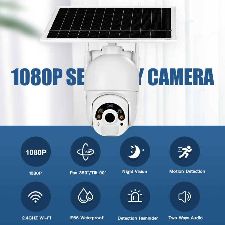 T22 1080P Full HD Solar Powered 4G Network EU Version Camera, Support PIR Alarm, Night Vision, Two Way Audio, TF Card