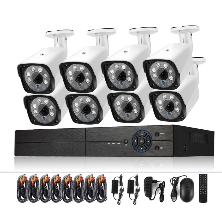 A8B3 / Kit 8CH 1080N Surveillance DVR System and 720P 1.0MP HD Weatherproof Bullet Camera, Support Infrared Night Vision & P2P & Phone Remote Monitor