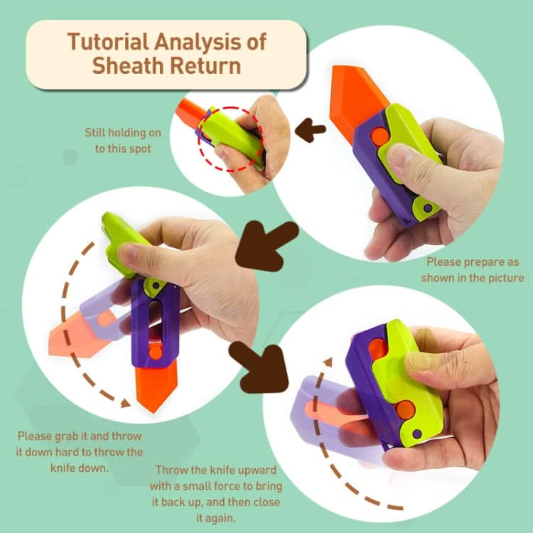3D Decompression Toy Gravity Luminous Carrot Knife, Colors Shipped Randomly Reluova