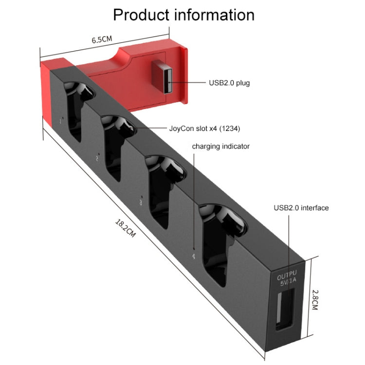 iPega PG-9186 Game Controller Charger Charging Dock Stand Station Holder with Indicator for Nintendo Switch Joy-Con