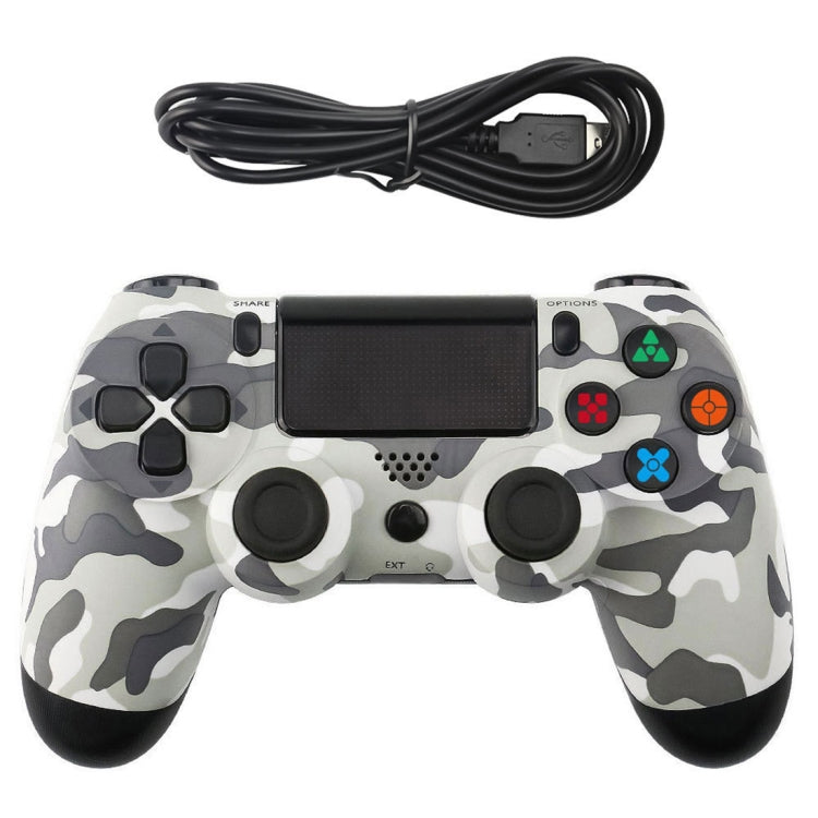 Grey Camouflage Snowflake Button Wired Gamepad Game Handle Controller for PS4 Reluova