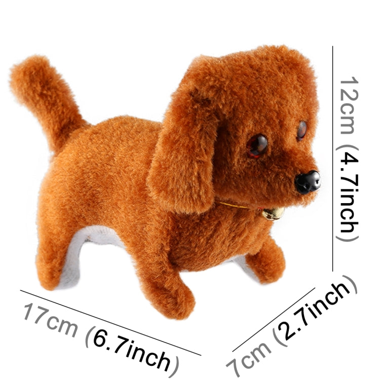 2 PCS Plush Puppy Electric Toys Can Will Move Forward / Will Backwards / Sounding and Luminous Eyes, Random Color Delivery