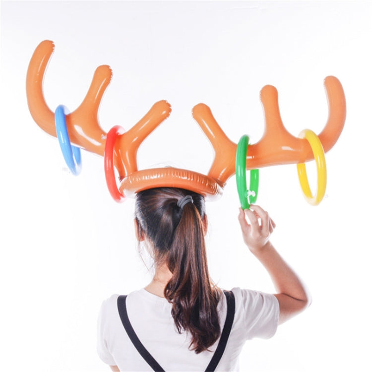 Inflatable Reindeer Antler Cute Deer Head Child Throw Ring Games Toy