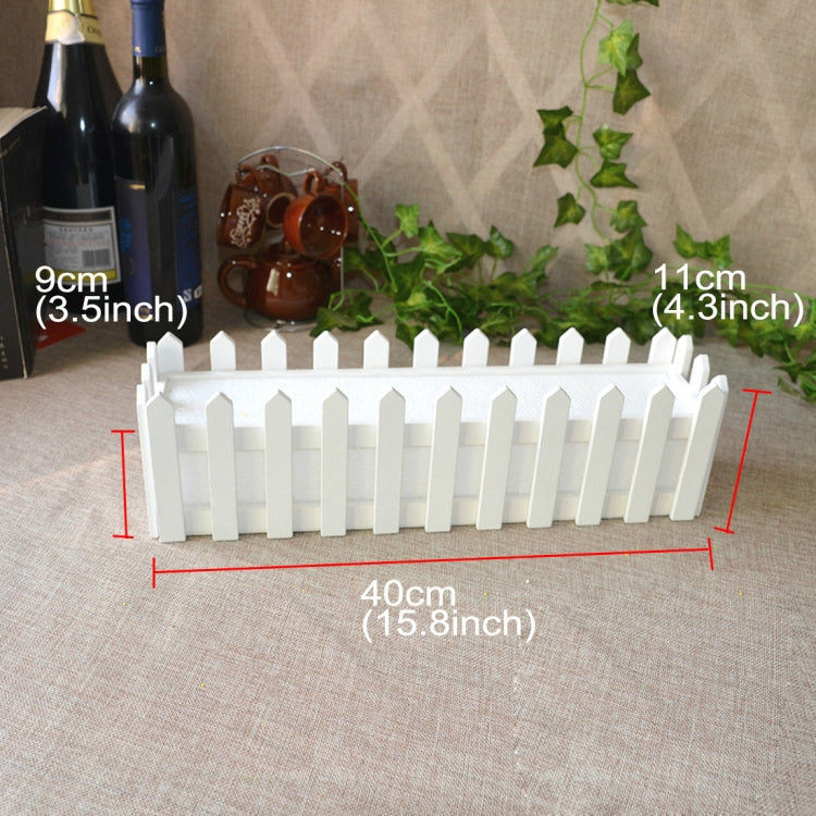 Wooden Flower Planter Fence Storage Holder Pot, Size: 40cm x 9cm x 11cm