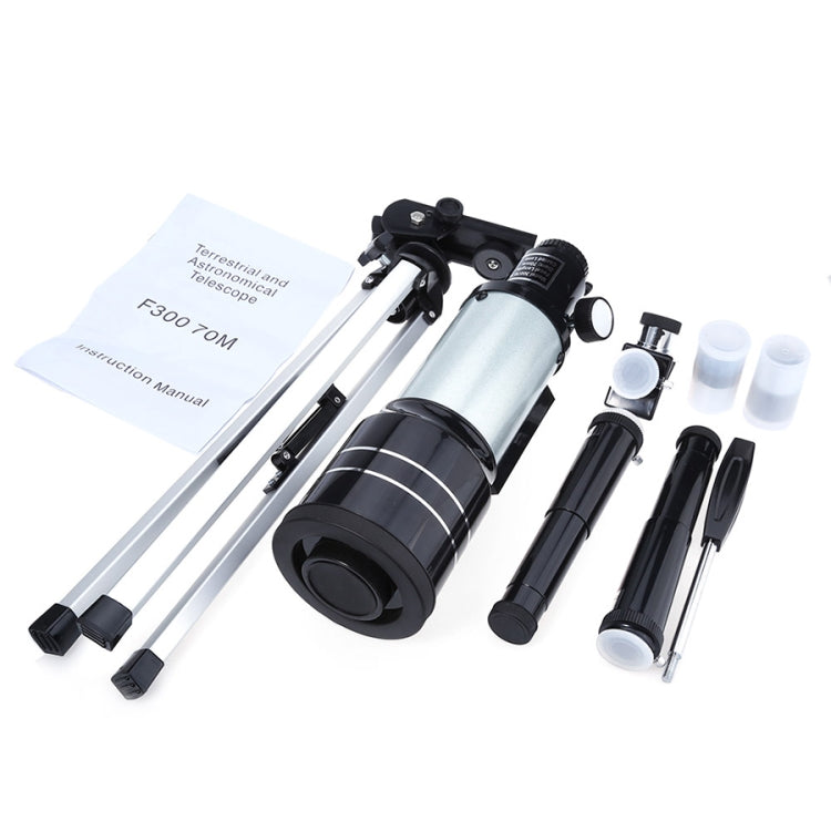 F30070M Portable Professional High Definition High Times Espace Astronomical Telescope Spotting Scope with Tripod(Silver) Reluova