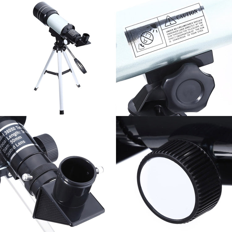 F36050 Portable Professional High Definition High Times Espace Astronomical Telescope Spotting Scope with Aluminum Alloy Tripod(Silver) Reluova