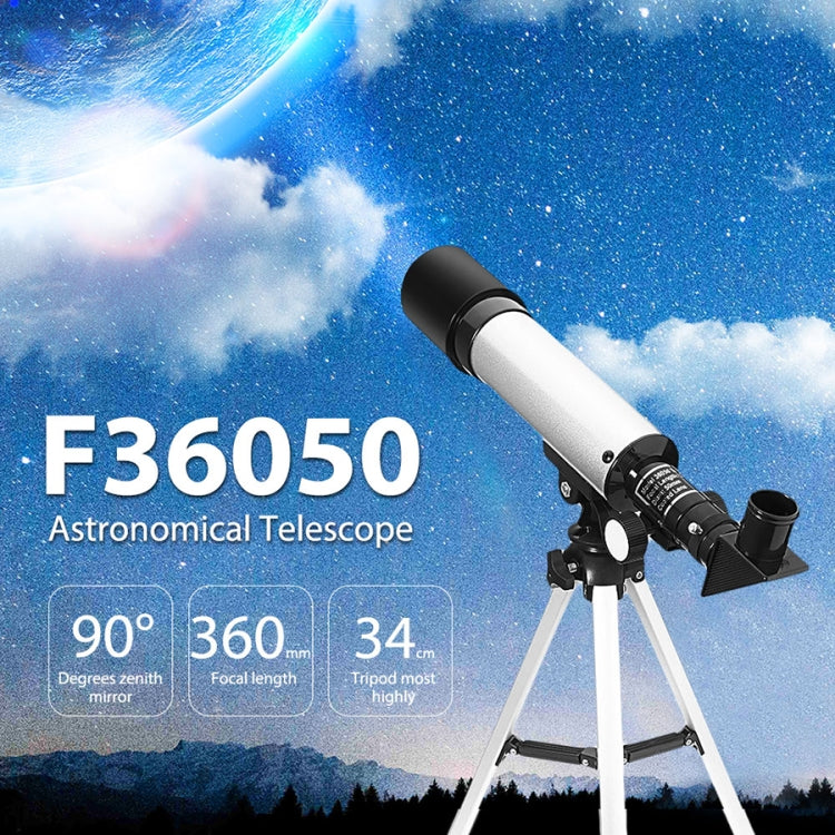 F36050 Portable Professional High Definition High Times Espace Astronomical Telescope Spotting Scope with Aluminum Alloy Tripod(Silver) Reluova