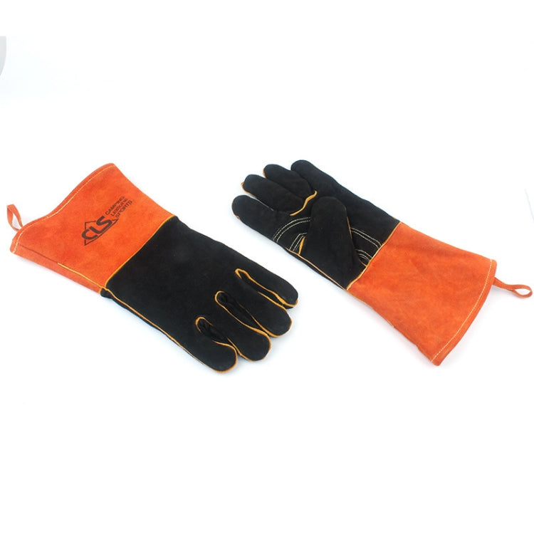 Outdoor BBQ Leather Men and Women Models High Temperature Insulation Thickening Long Welding Protective Gloves Reluova