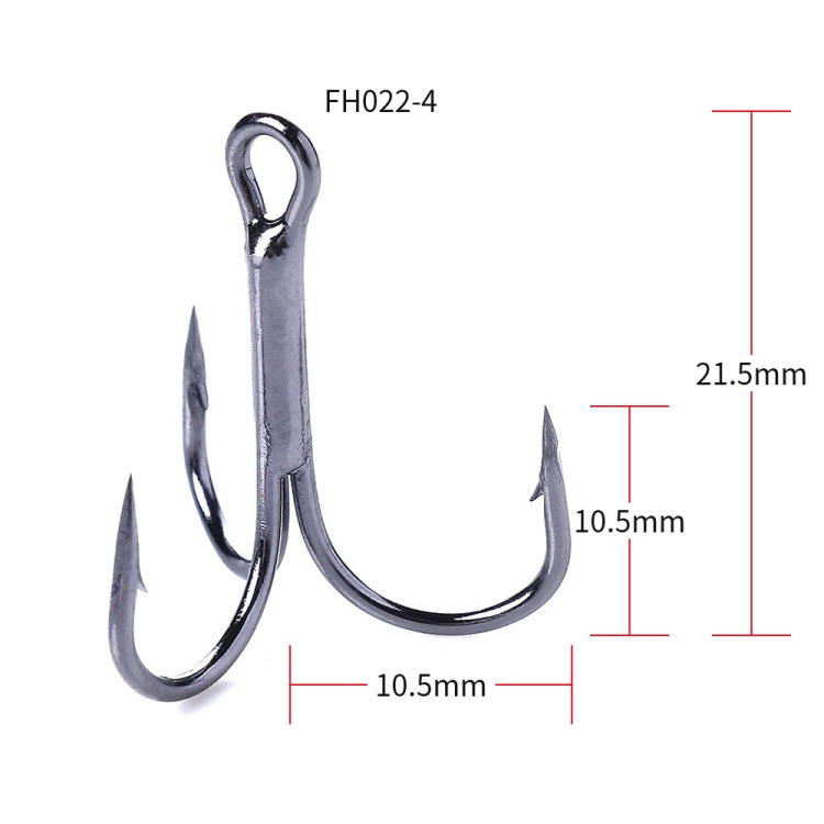 20pcs / Box Classic Black High Carbon Steel Fishing Three-jaw Treble Hooks