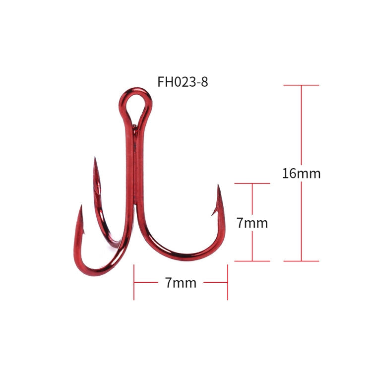 HENGJIA 20 PCS Classic Red High Carbon Steel Fishing Three-jaw Treble Hooks Reluova