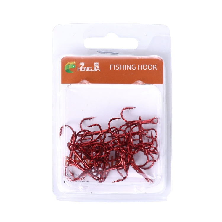 HENGJIA 20 PCS Classic Red High Carbon Steel Fishing Three-jaw Treble Hooks Reluova