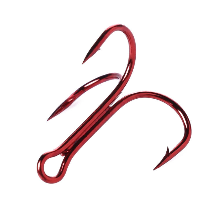 HENGJIA 20 PCS Classic Red High Carbon Steel Fishing Three-jaw Treble Hooks