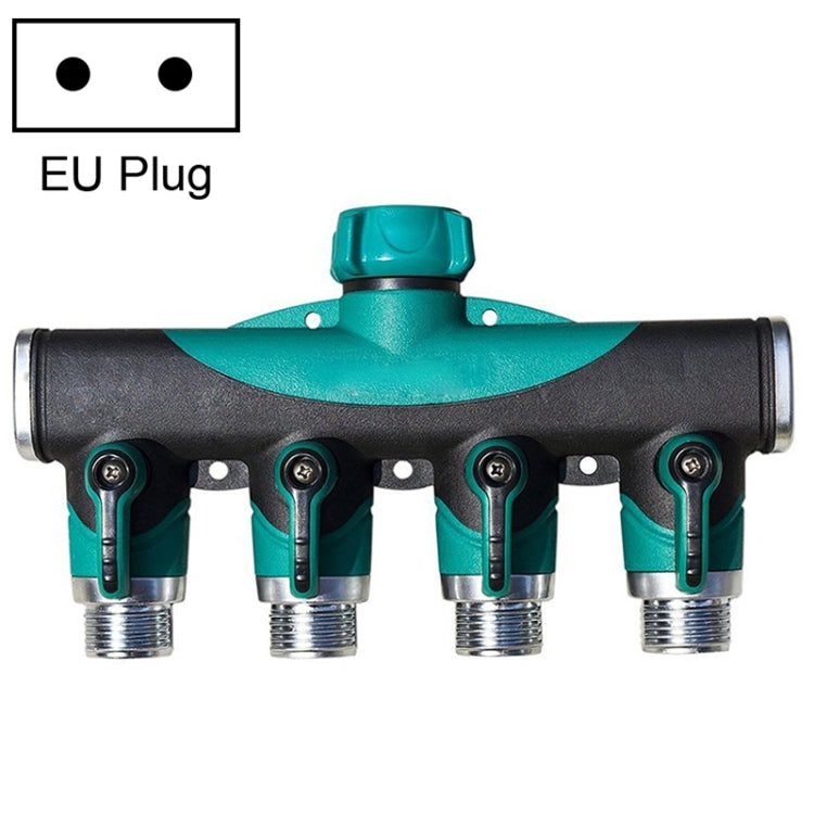 4 In 1 Multi-function Garden Water Sprinklers Lawn Irrigation Valve Water Dividing Controller Water Pipe Shunt, EU Plug My Store