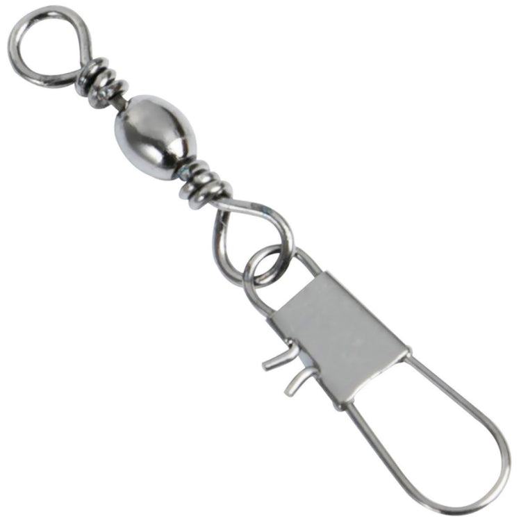 20pcs 8# 3.5cm Fishing Connectors Barrel Swivel with Safety Snap Ring-Reluova