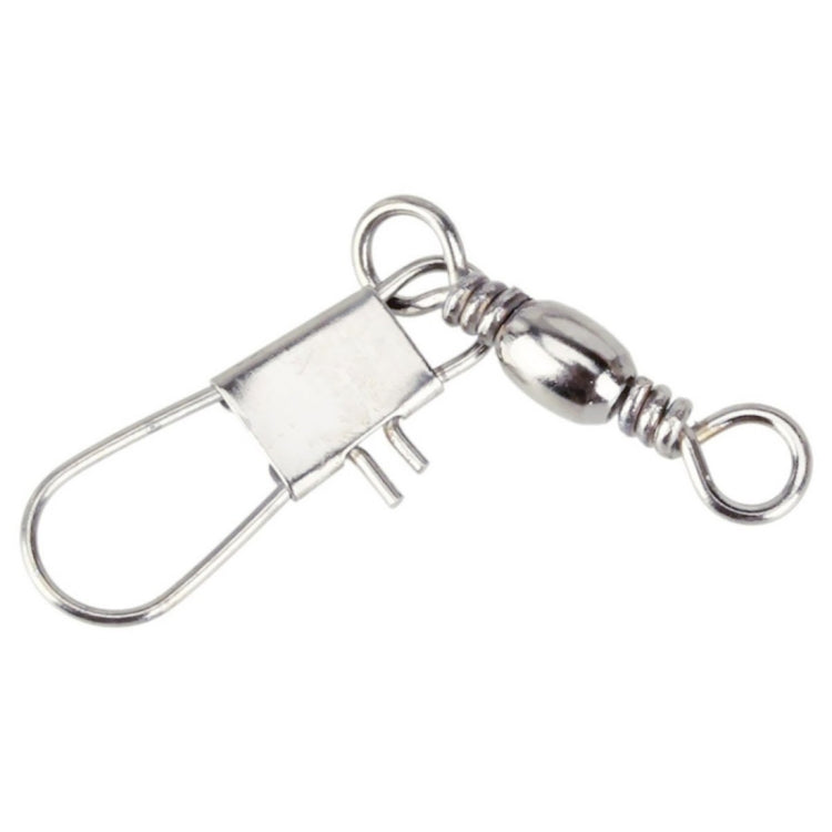 20pcs 8# 3.5cm Fishing Connectors Barrel Swivel with Safety Snap Ring-Reluova