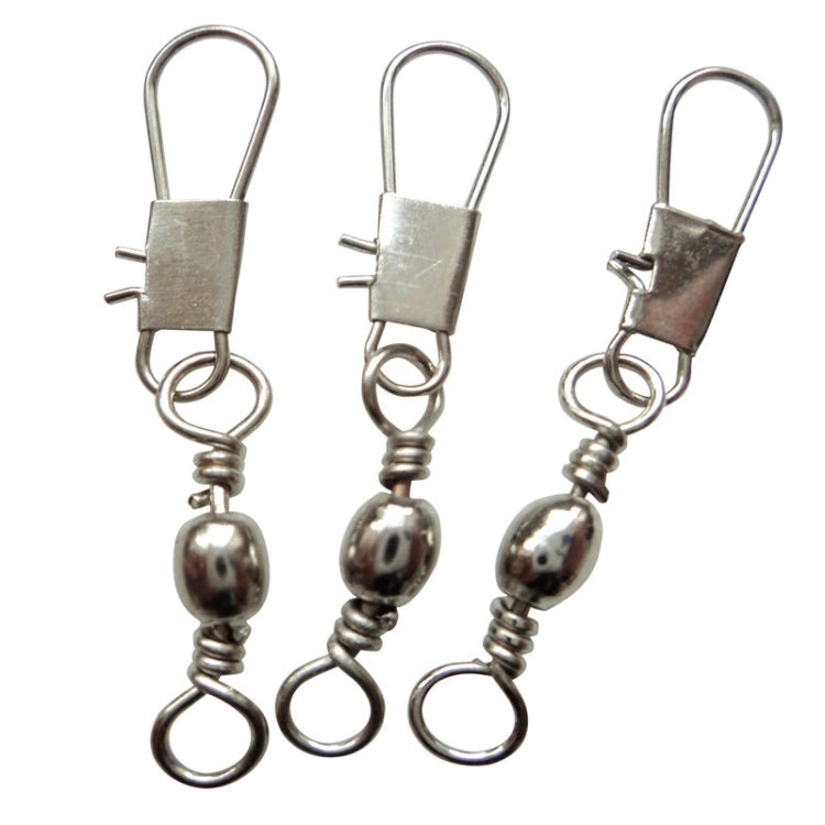 20pcs 6# 4.2cm Fishing Connectors Barrel Swivel with Safety Snap Ring