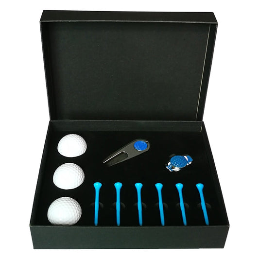 11 in 1 6 Golf Tees + Divot Tool + 3 Golf Balls Gift Box Set