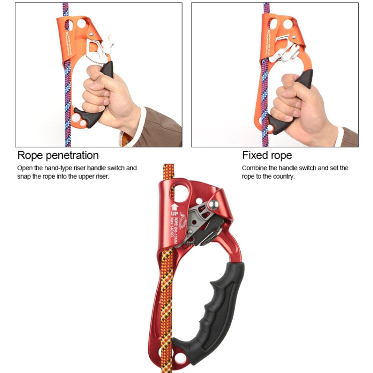 XINDA TP-8606 Outdoor Rock Climbing Aerial Work Anti-fall Handheld Rope Gripper for 8-12mm Diameter Rope left Reluova