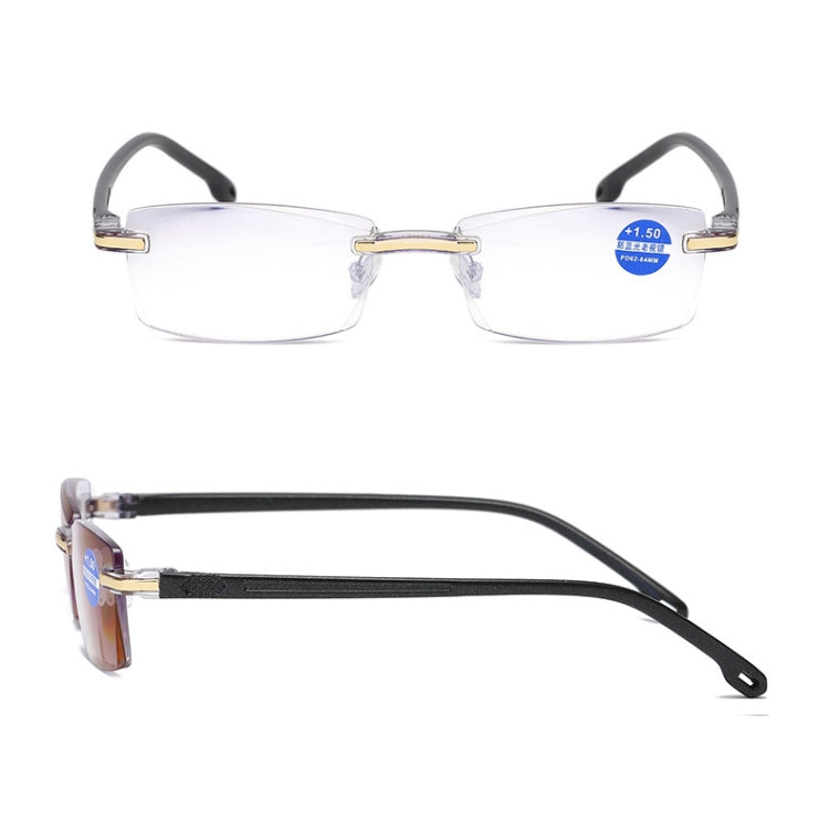 Rimless Anti Blue-ray Blue Film Lenses Presbyopic Glasses, +2.00D Reluova