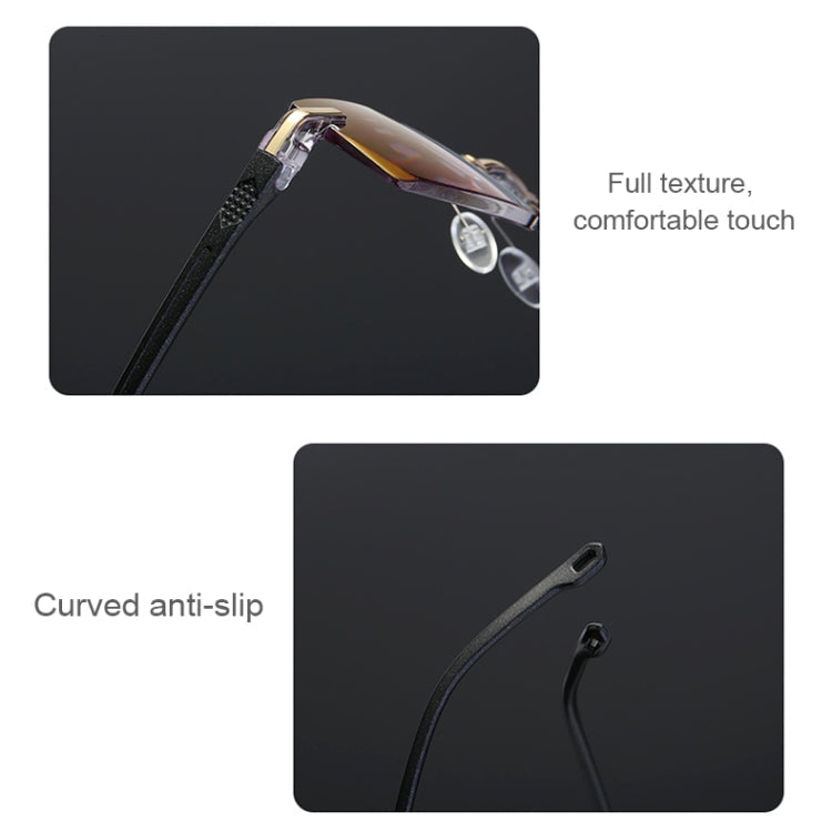 Rimless Anti Blue-ray Blue Film Lenses Presbyopic Glasses, +2.00D Reluova