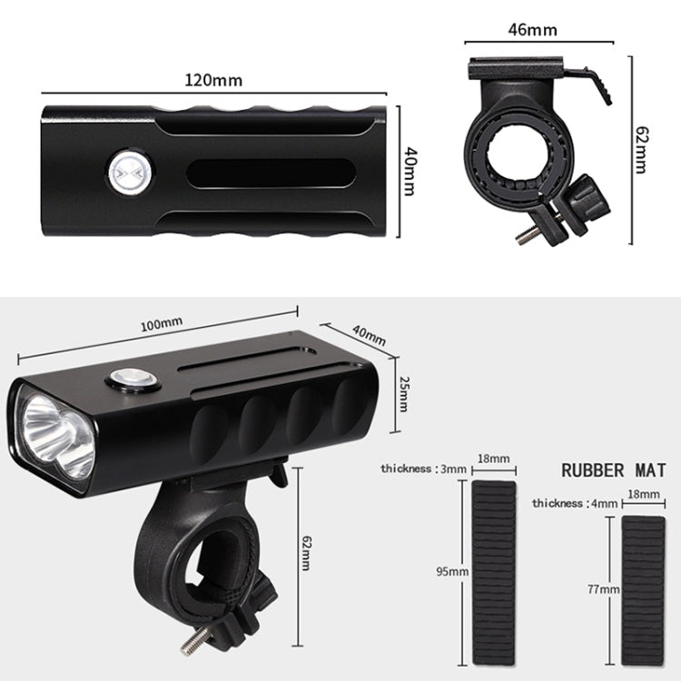 BX2 USB Charging Bicycle Light Front Handlebar Led Light (3 Hours, L2 Lamp Beads) Reluova