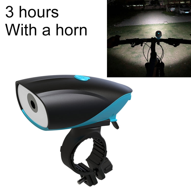 USB Charging Bike LED Riding Light, Charging 3 Hours with Horn