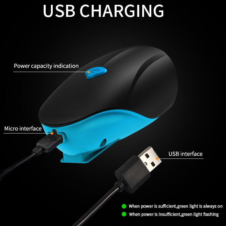 USB Charging Bike LED Riding Light, Charging 3 Hours with Horn Reluova