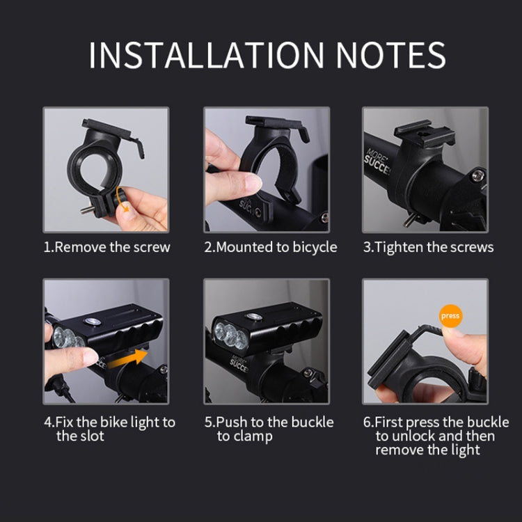 BX3 USB Charging Bicycle Light Front Handlebar Led Light (10 Hours, T6+A02 Lamp) Reluova