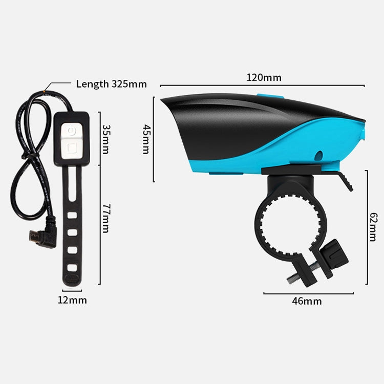 USB Charging Bike LED Riding Light, Charging 6 Hours with Horn & Line Control Reluova