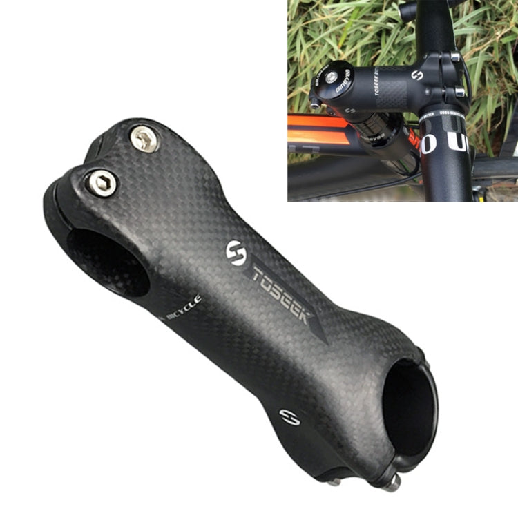 TOSEEK All Carbon Fiber 3KUD Texture Road Mountain Bike Ultra-light Handlebar Stem Riser Faucet, Size: 6 Degree, 130mm (Matte) Reluova