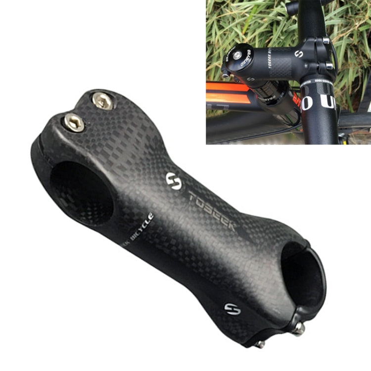 TOSEEK All Carbon Fiber 3KUD Texture Road Mountain Bike Ultra-light Handlebar Stem Riser Faucet, Size: 17 Degree, 130mm (Matte) Reluova