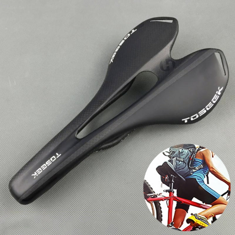 TOSEEK Road Bike Carbon Fiber Seat Bicycle Hollow Seat Saddle, 3K Texture + Extinction Reluova