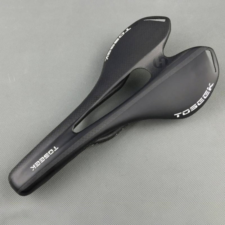 TOSEEK Road Bike Carbon Fiber Seat Bicycle Hollow Seat Saddle, 3K Texture + Extinction Reluova