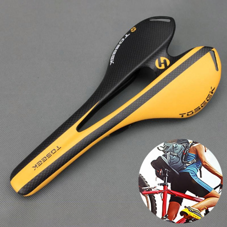 TOSEEK Road Bike Carbon Fiber Seat Bicycle Hollow Seat Saddle, 3K Texture + Extinction Reluova