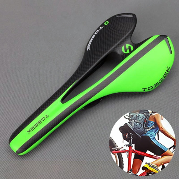 TOSEEK Road Bike Carbon Fiber Seat Bicycle Hollow Seat Saddle, 3K Texture + Extinction Reluova