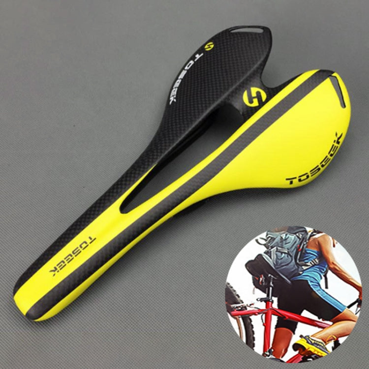 TOSEEK Road Bike Carbon Fiber Seat Bicycle Hollow Seat Saddle, 3K Texture + Extinction Reluova