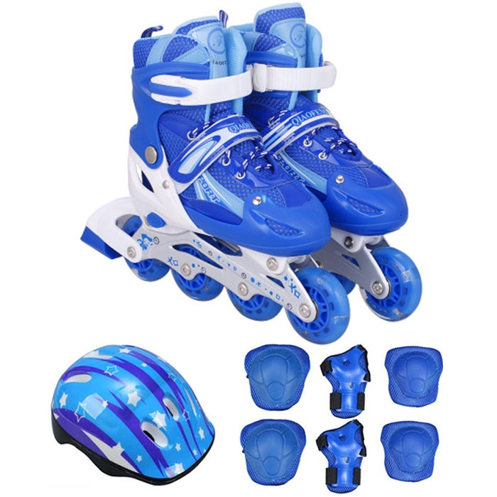 Children Adult Flash Straight Row Roller Skates Skating Shoes Suit, Size : L