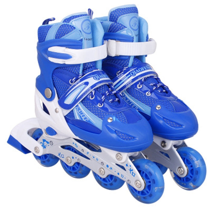 Children Adult Flash Straight Row Roller Skates Skating Shoes Suit, Size : S Reluova