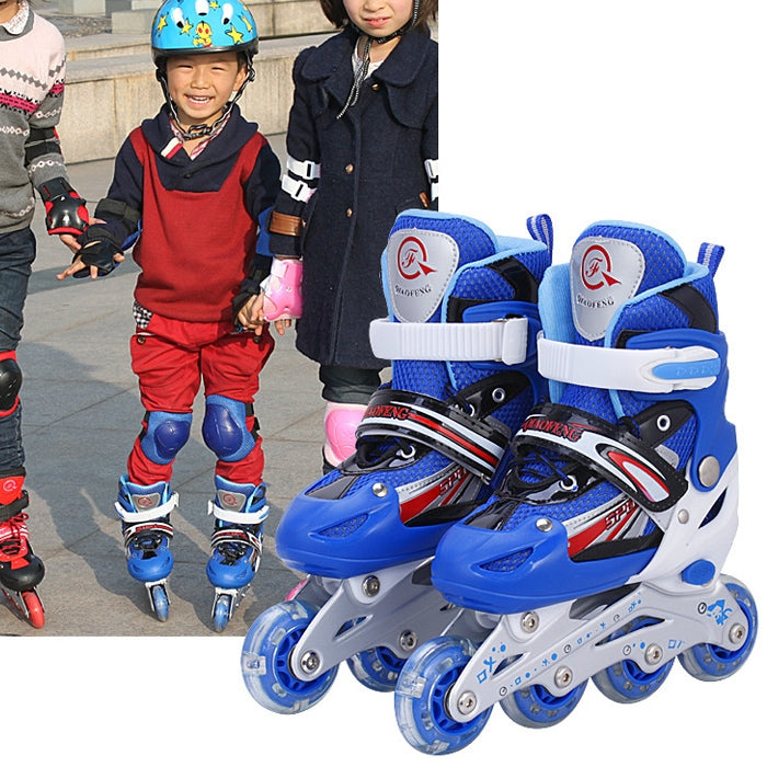 Children Adult Flash Straight Row Roller Skates Skating Shoes Suit, Size : S