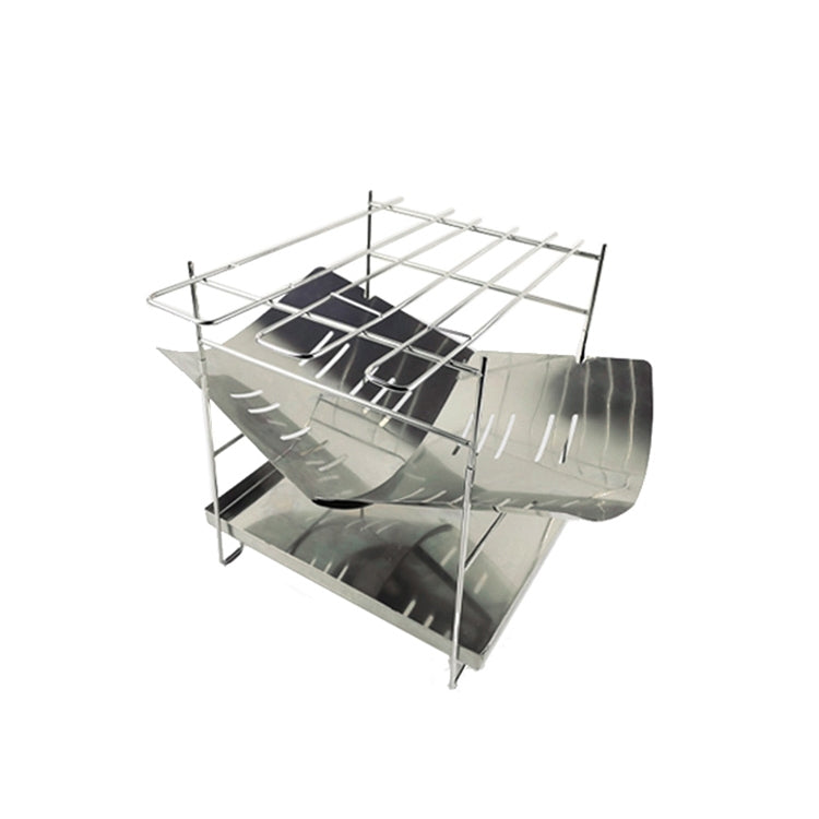 Outdoor Camp Portable Folding Stainless Steel Barbecue Charcoal Grill + Base Plate Reluova